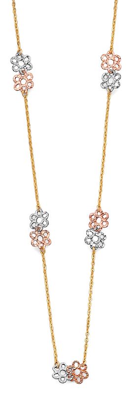 14K 3C Flower Necklace