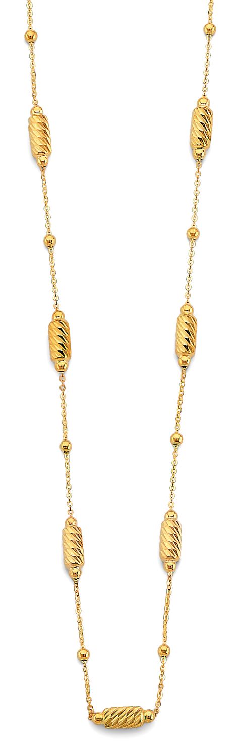 14KY DC Long Bead Necklace