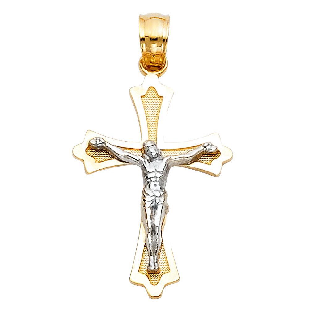 14K 2T Cross Crucufix
