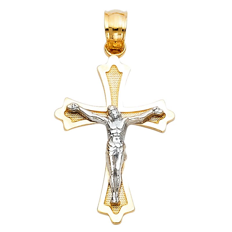 14K 2T Cross Crucufix