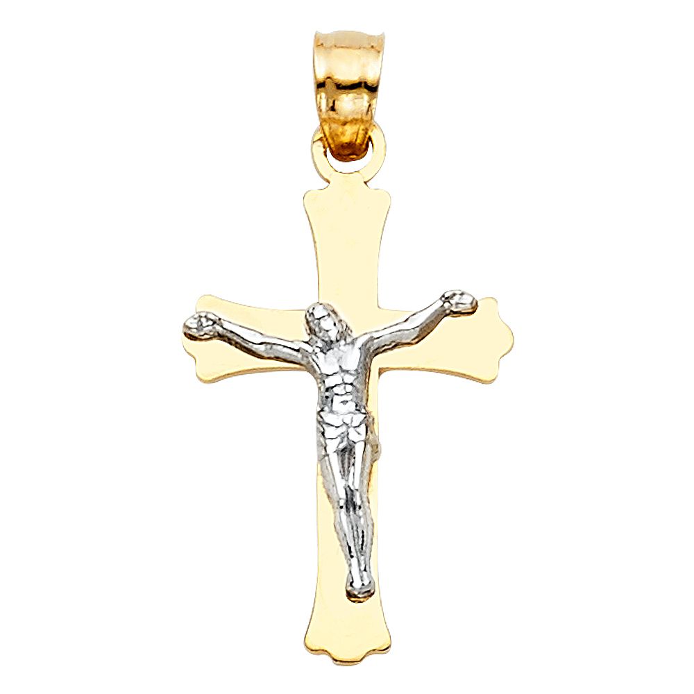 14K 2T Polished Cross Crucufix
