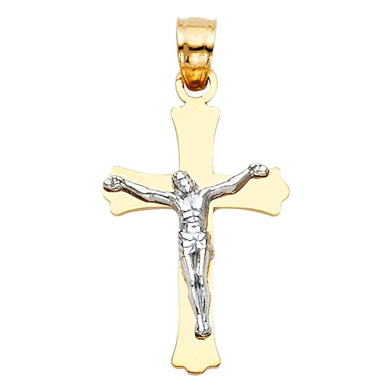 14K 2T Polished Cross Crucufix