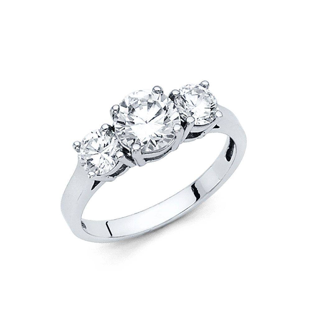 14KW CZ Engagement Ring (RG34W)