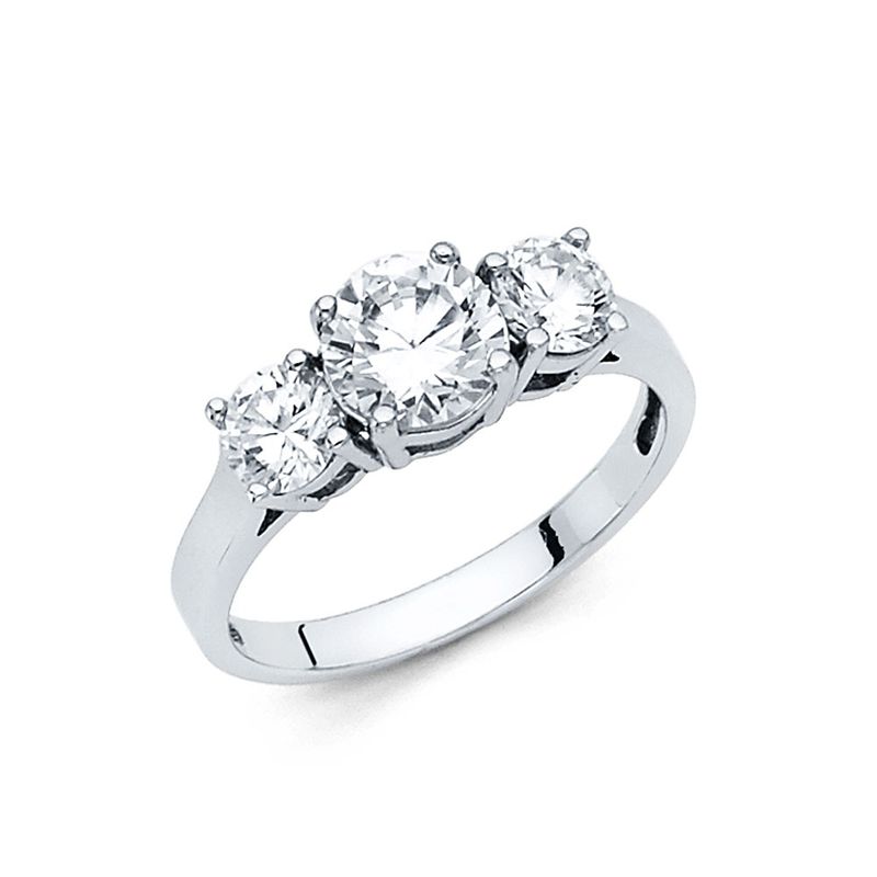 14KW CZ Engagement Ring (RG34W)