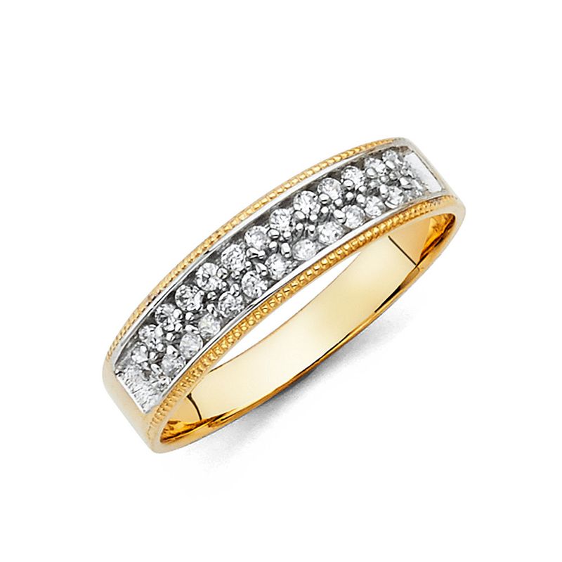 14KY CZ Men&#39;s Wedding Band (RG223)
