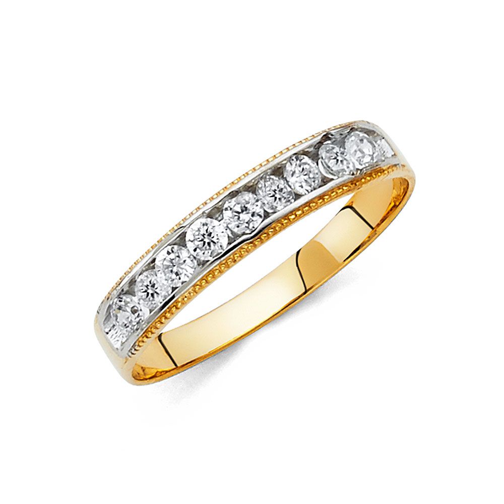 14KY CZ Men&#39;s Wedding Band (RG227)