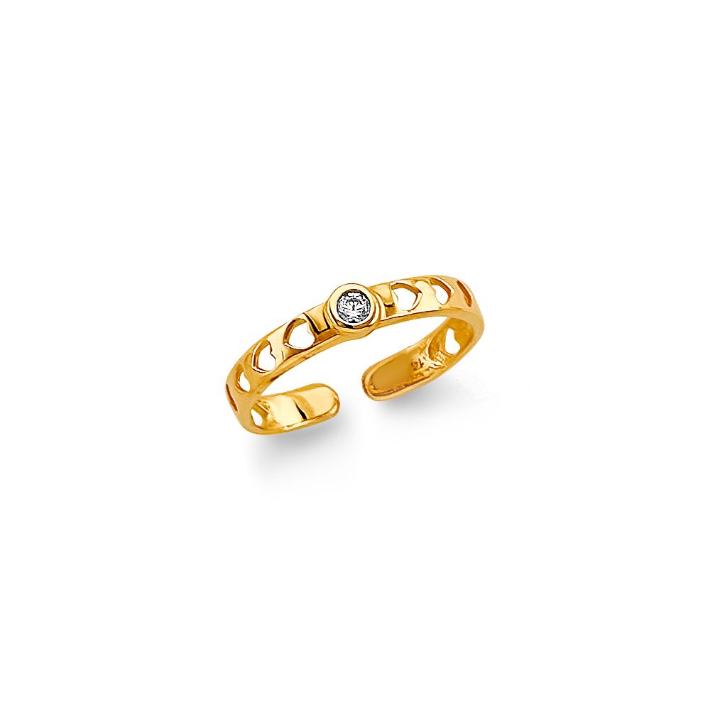 14KY CZ Toe Ring