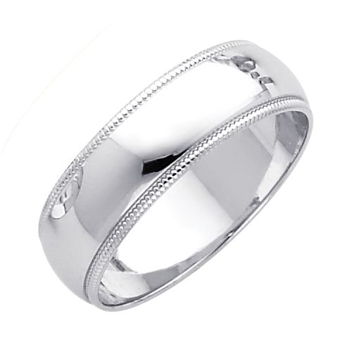 14KW 6mm Milgrain Wedding Band