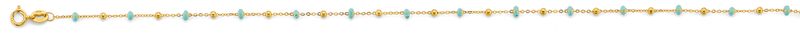 14KY Turquoise Col Enamel Bead Bracelet &amp; Anklet