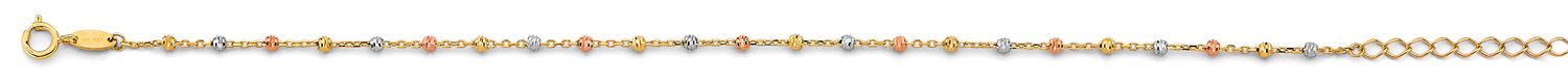 14K 3C Fancy DC Bead Bracelet &amp; Anklet