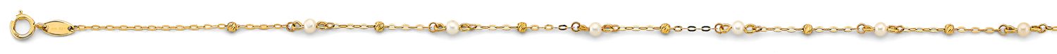 14KY Pearl + DC Bead Bracelet &amp; Anklet
