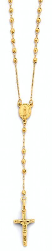 14KY 2.5mm Disco Ball Rosary Necklace