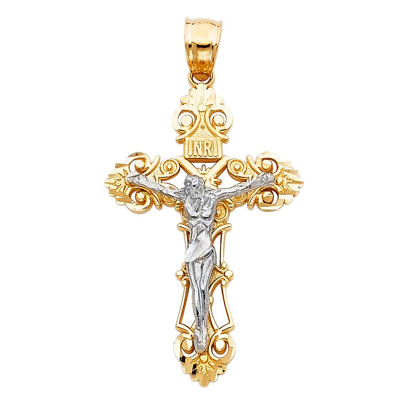 14K 2T Crucufix Medium