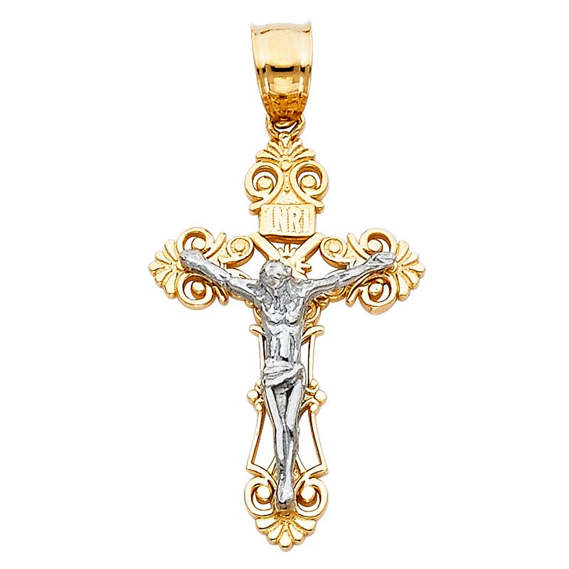 14K 2T Crucufix Small