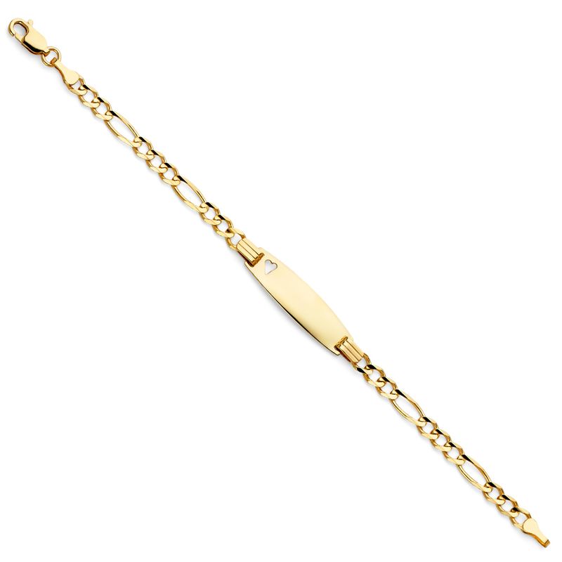 14KY Figaro 3+1 100 Oval Baby ID Bracelet