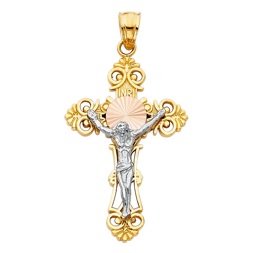 14K 3C Crucufix Large