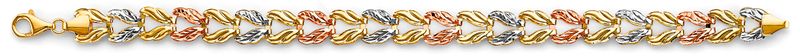 14K 3C Double Face Gradated Stampato Bracelet