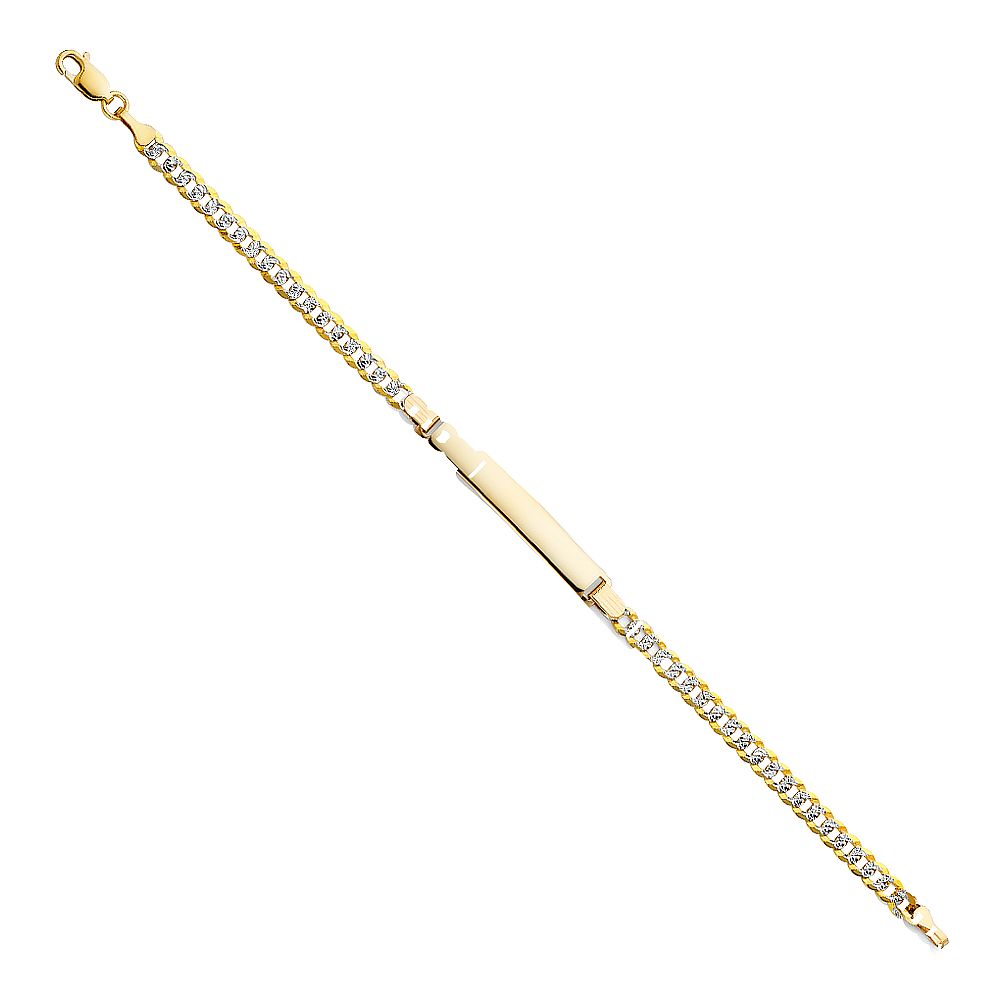 14K 100 Cuban WP ID Bracelet