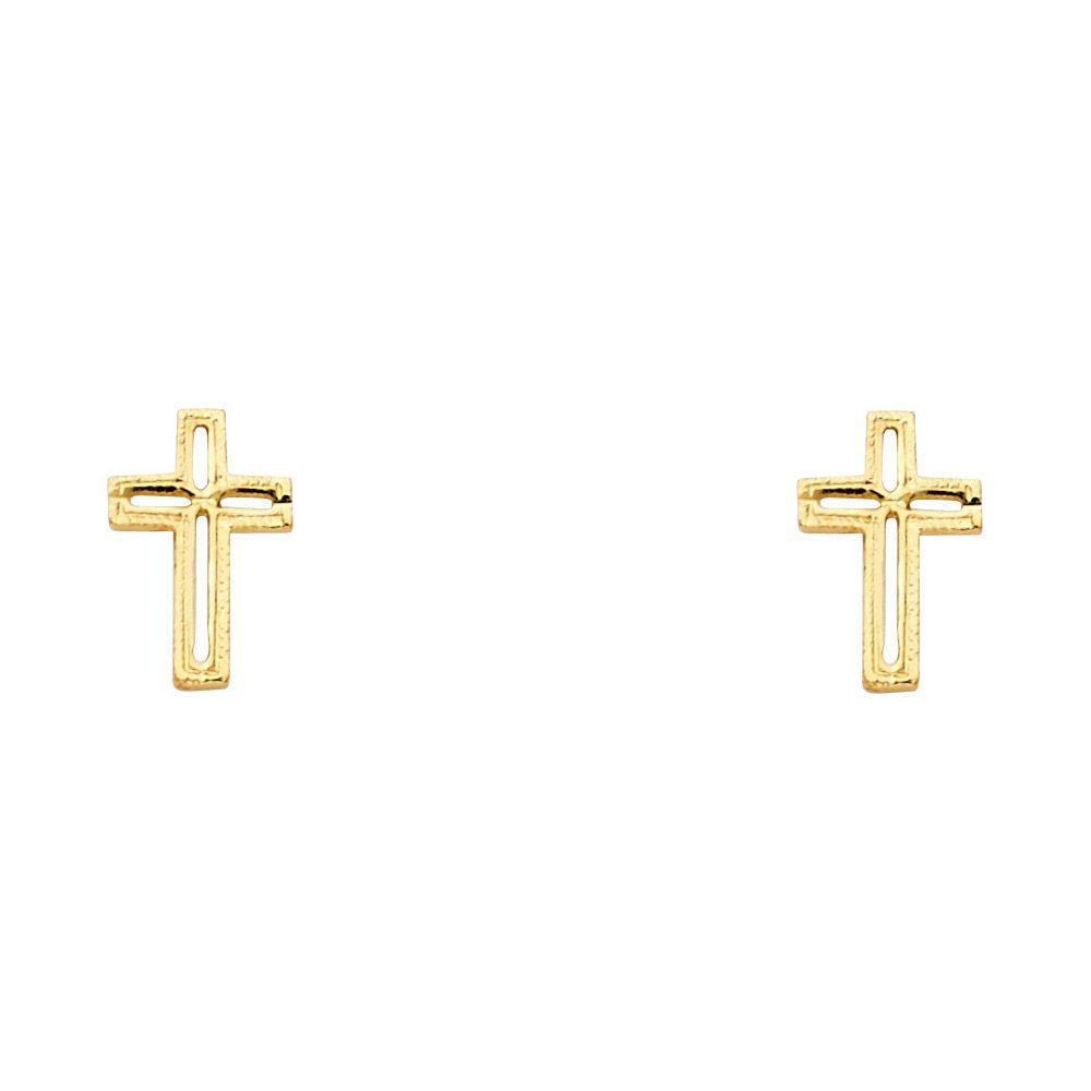 14KY Small Cross Post Earrings