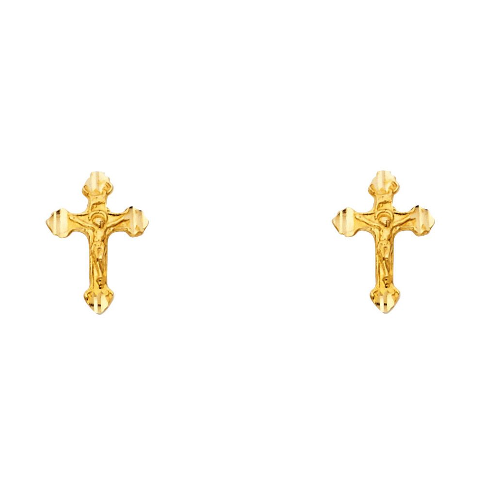 14KY Small Cross Post Earrings