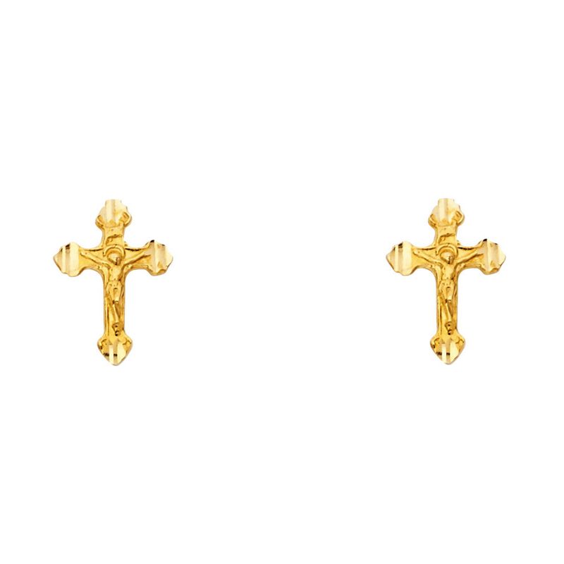 14KY Small Cross Post Earrings