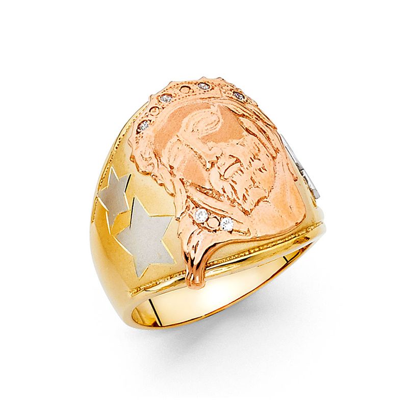 14K 3C CZ Men&#39;s Ring