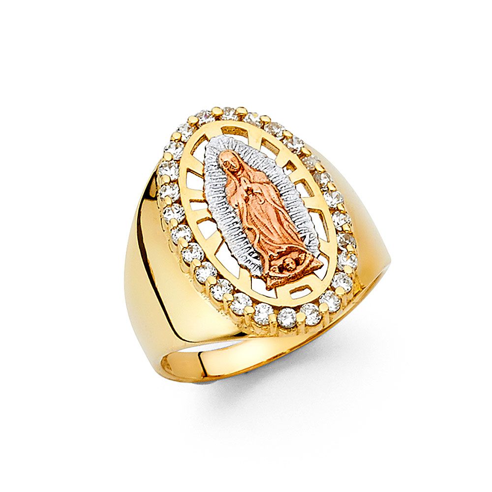 14K 3C CZ Men&#39;s Ring