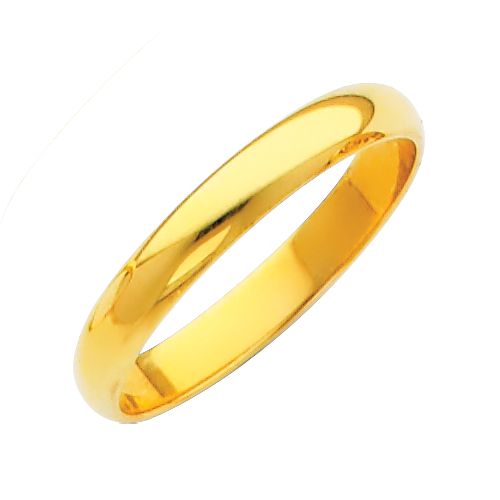 14KY 3mm Plain Wedding Band