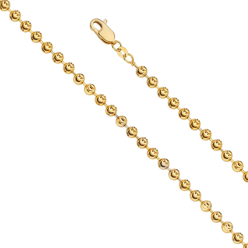 14KY 4mm MoonCut Bead Chain