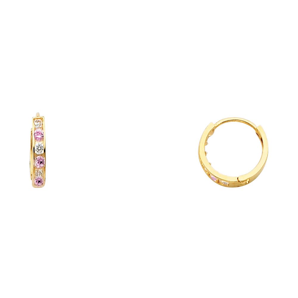 14KY CZ Huggies Earrings (ER242)