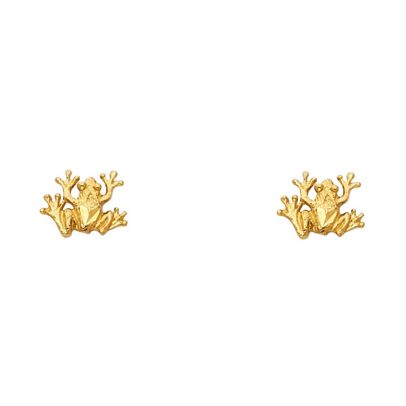 14KY Small Frog Post Earrings
