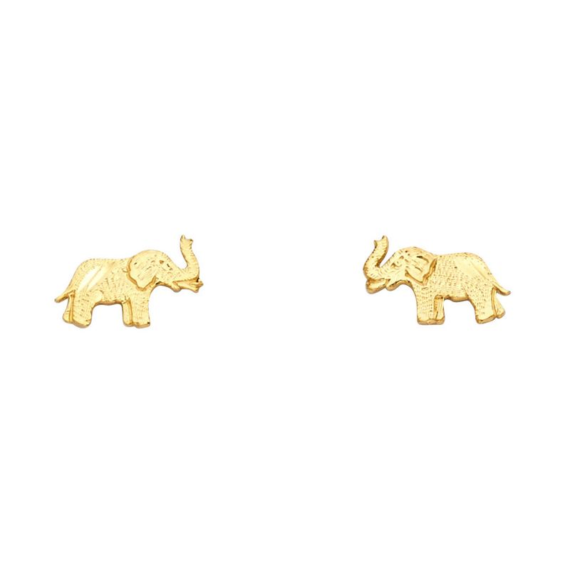 14KY Small Elephant Post Earrings