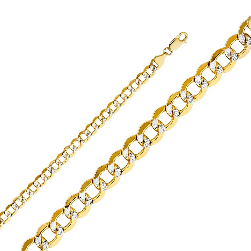 14KY 6.6mm Hollow Cuban Bevel WP Chain