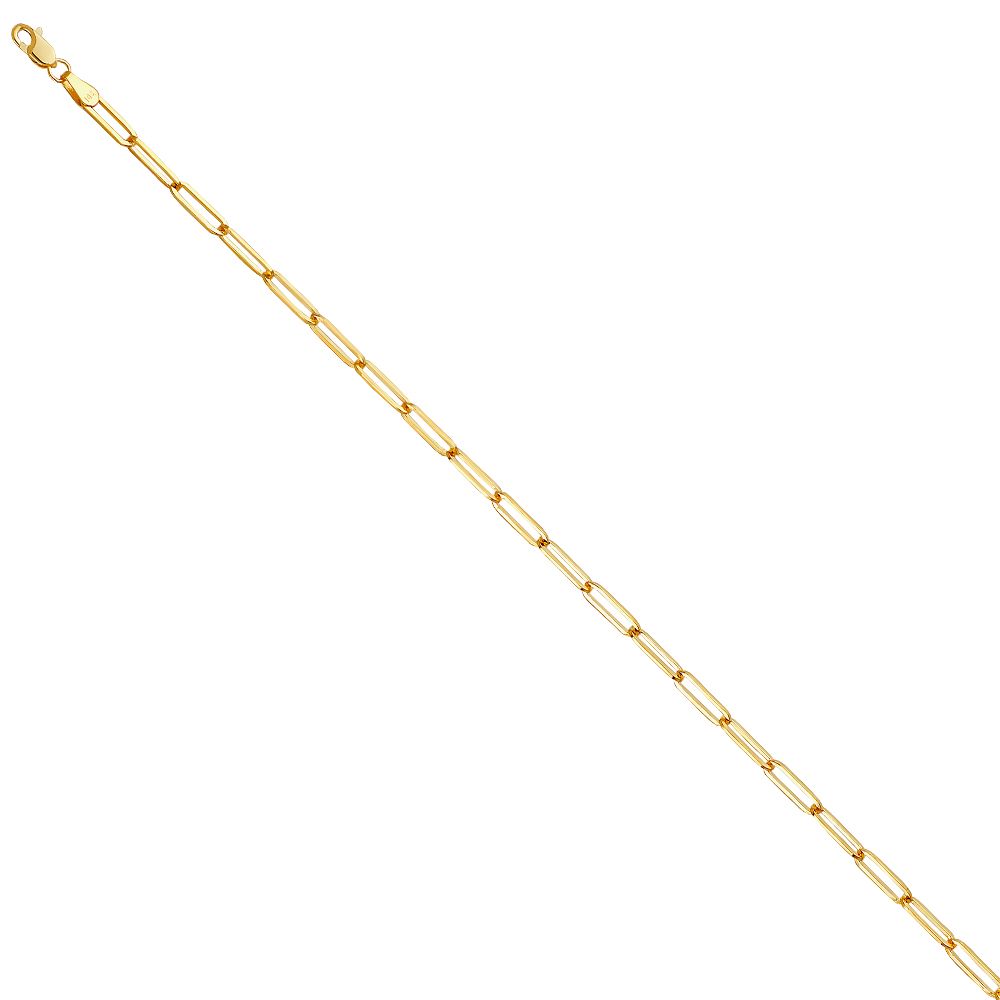 14KY 3.0mm Solid Square Paperclip Chain