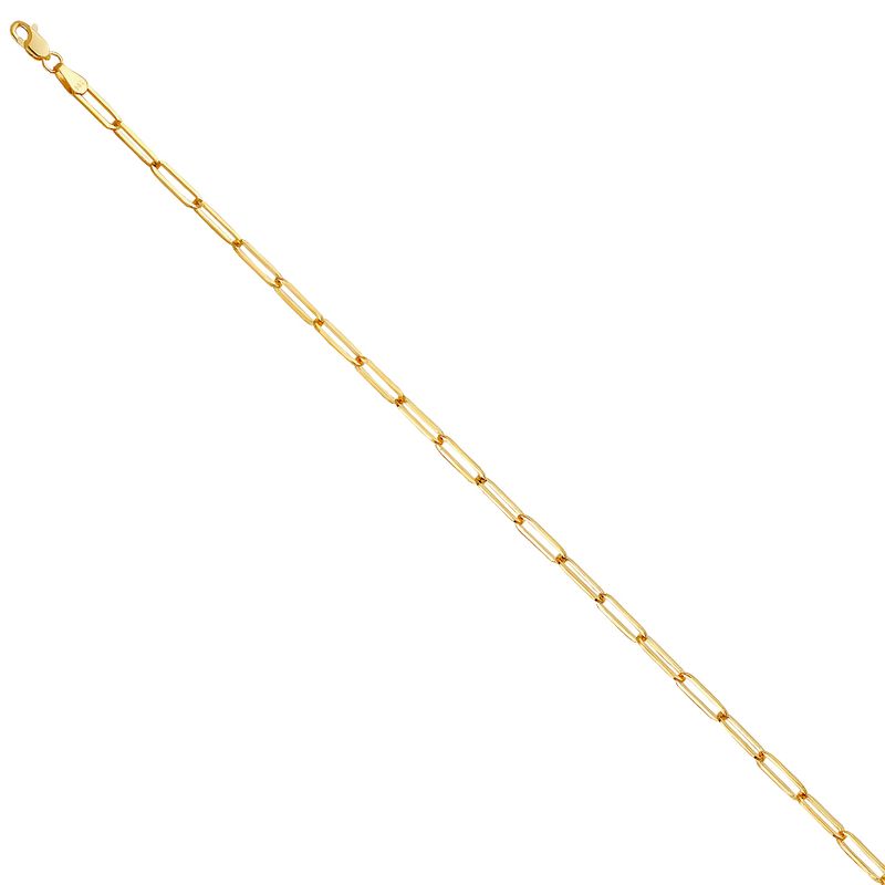 14KY 3.0mm Solid Square Paperclip Chain