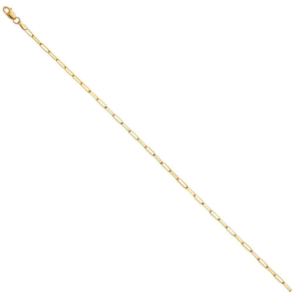 14KY 2.0mm Solid Square Paperclip Chain