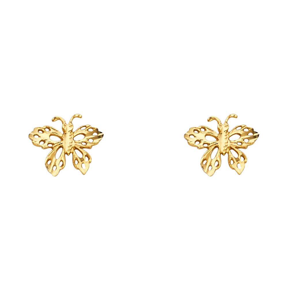 14KY Small Butterfly Post Earrings