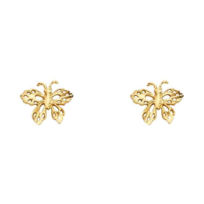 14KY Small Butterfly Post Earrings