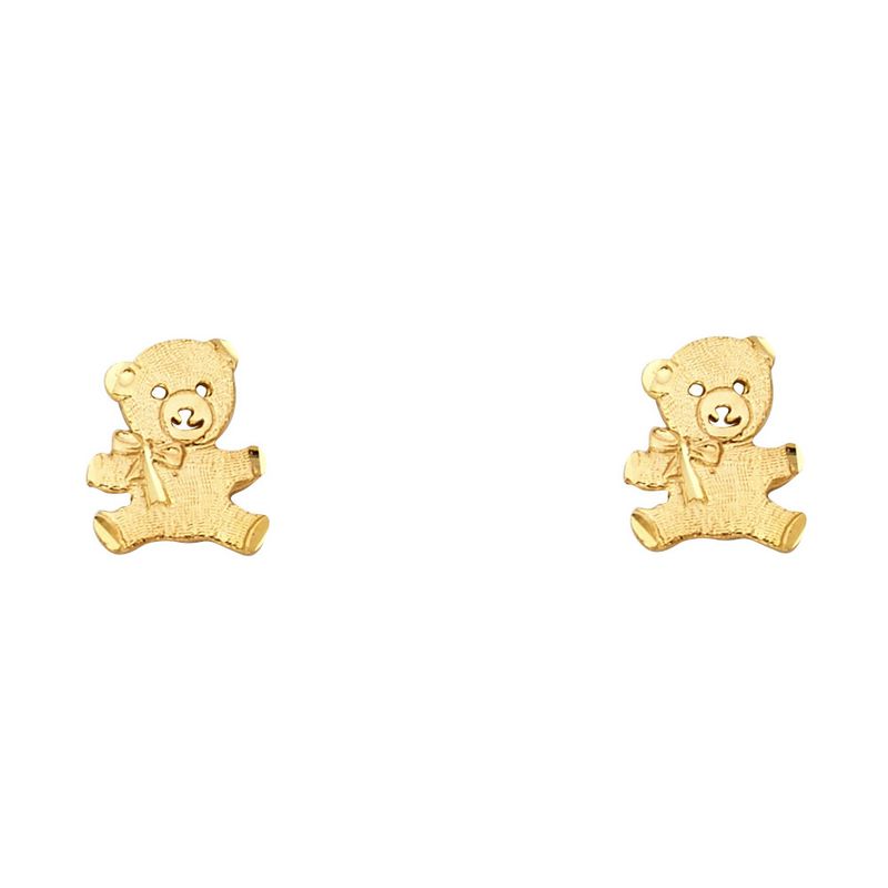 14KY Small Bear Post Earrings