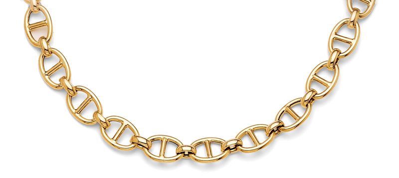 14KY Hollow Fancy Mariner Necklace