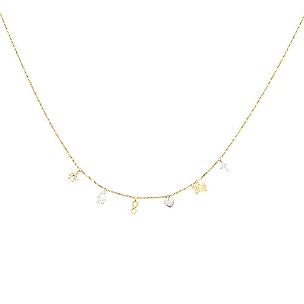 14K 2T Dangling Light Necklace