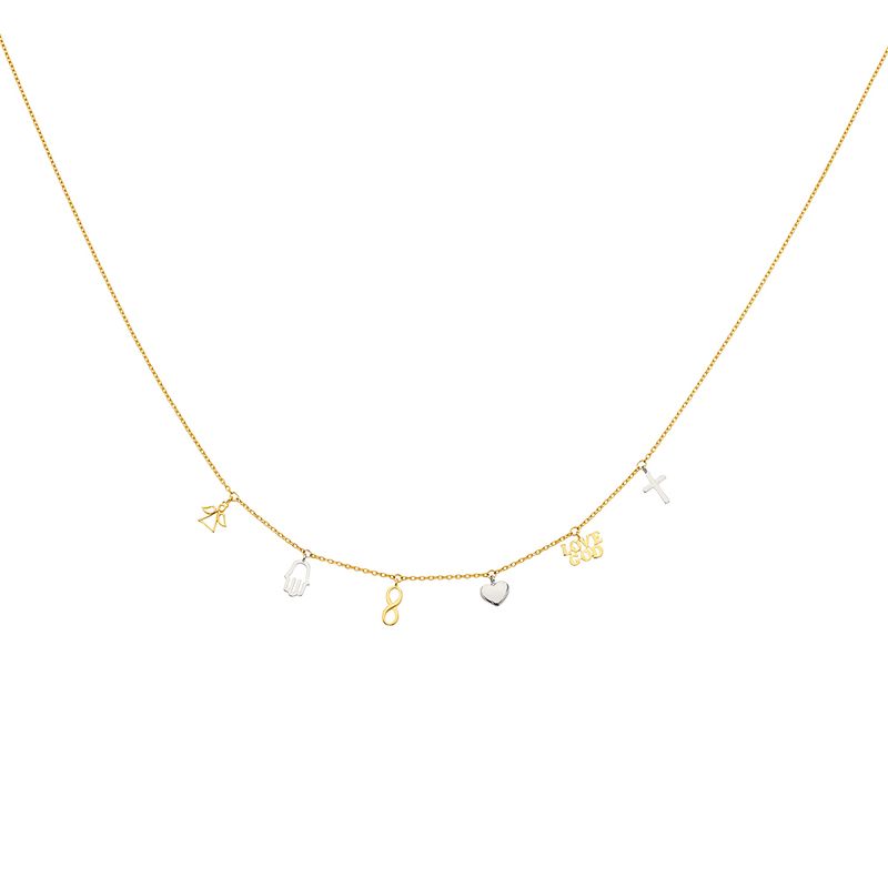 14K 2T Dangling Light Necklace