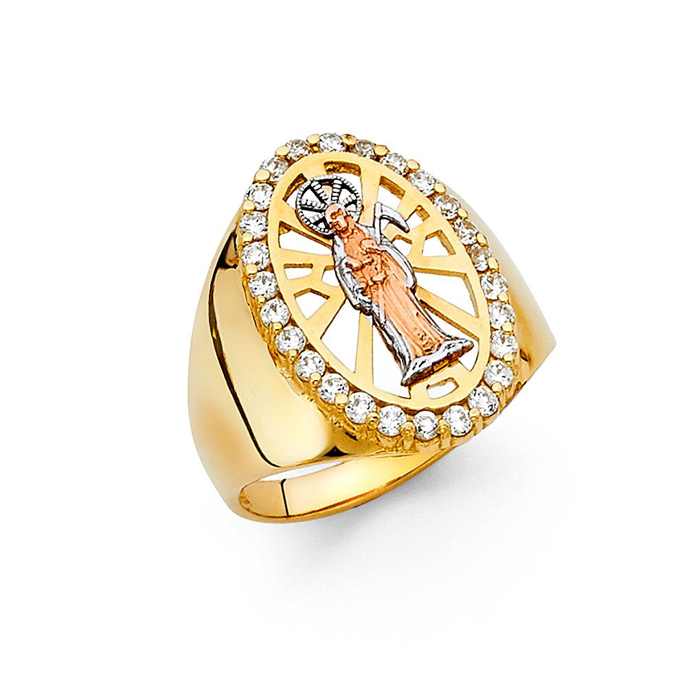 14K 3C CZ Men&#39;s Ring