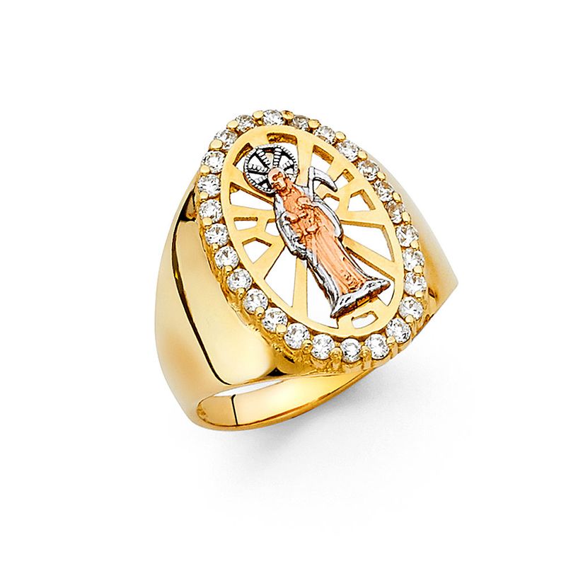 14K 3C CZ Men&#39;s Ring