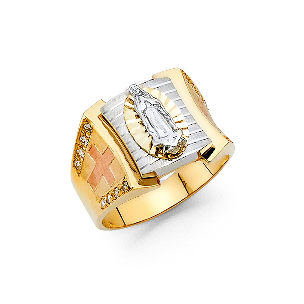 14K 2T CZ Men&#39;s Ring