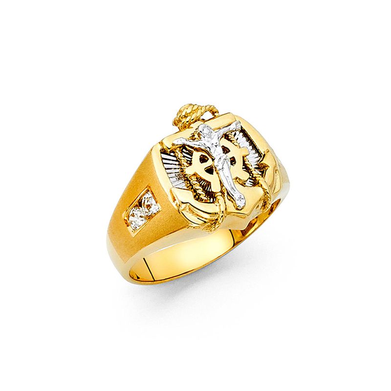 14K 2T CZ Men&#39;s Ring