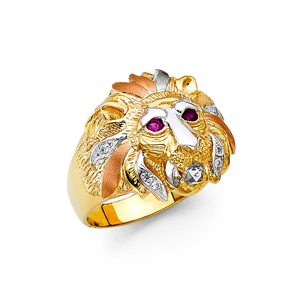 14K 3C CZ Men&#39;s Ring