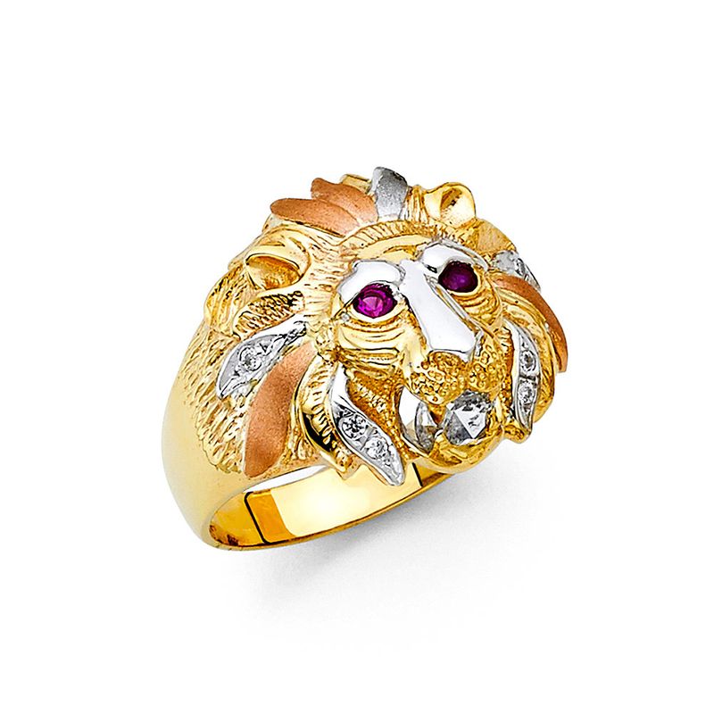 14K 3C CZ Men&#39;s Ring