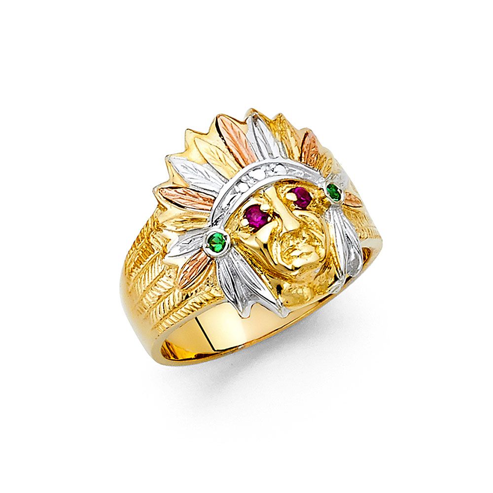 14K 3C CZ Men&#39;s Ring