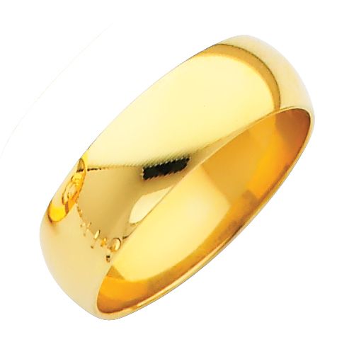 14KY 6mm Plain Wedding Band